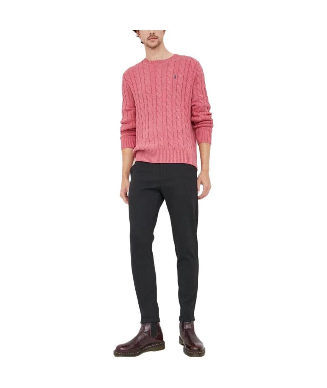 POLO RALPH LAUREN Розовый хлопковый джемпер / свитер, фото 3