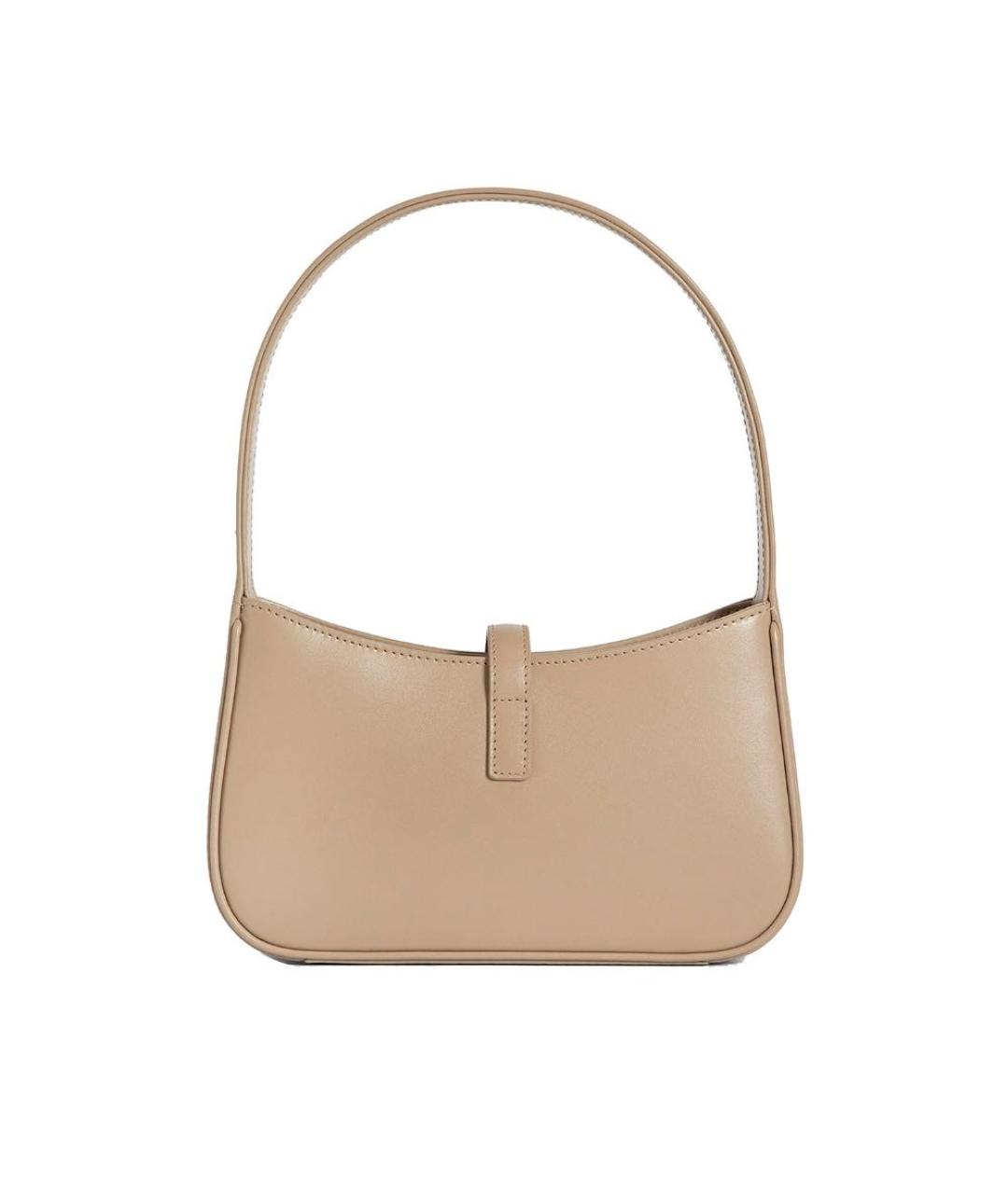 SAINT LAURENT Бежевая кожаная сумка через плечо, фото 3