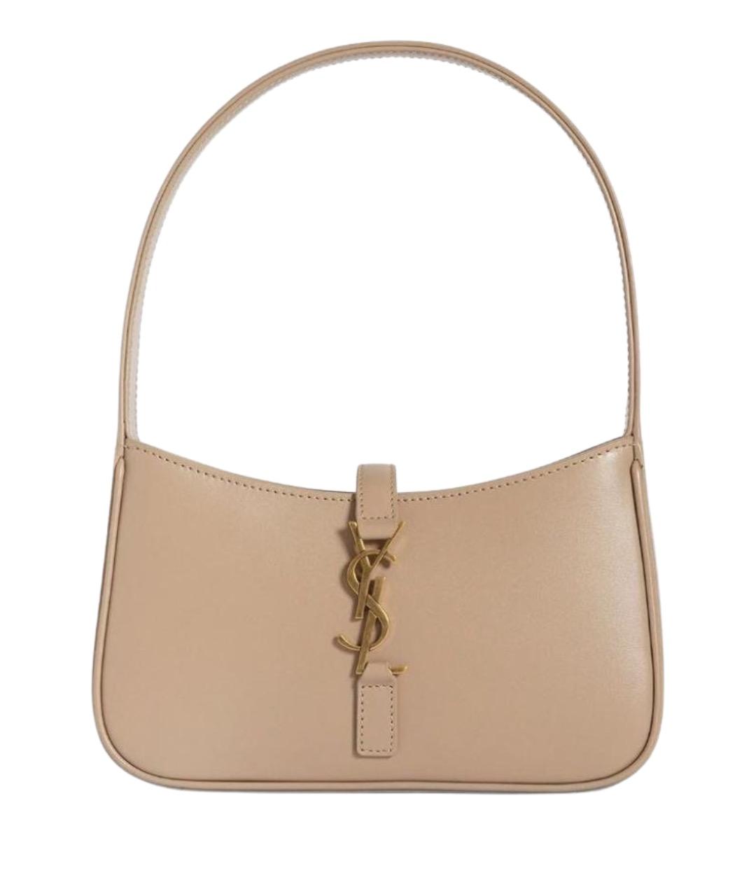 SAINT LAURENT Бежевая кожаная сумка через плечо, фото 1