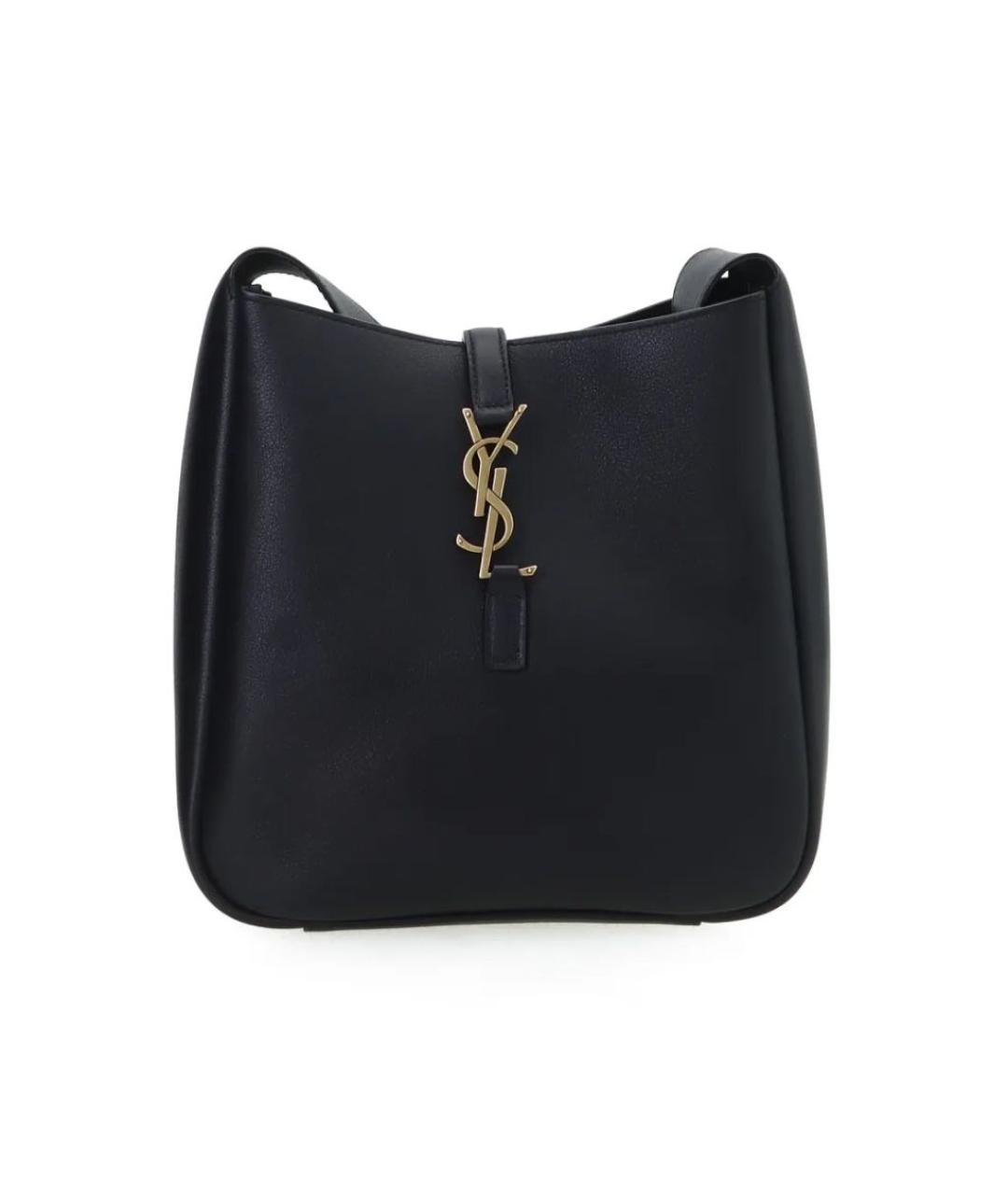 SAINT LAURENT Черная кожаная сумка через плечо, фото 2