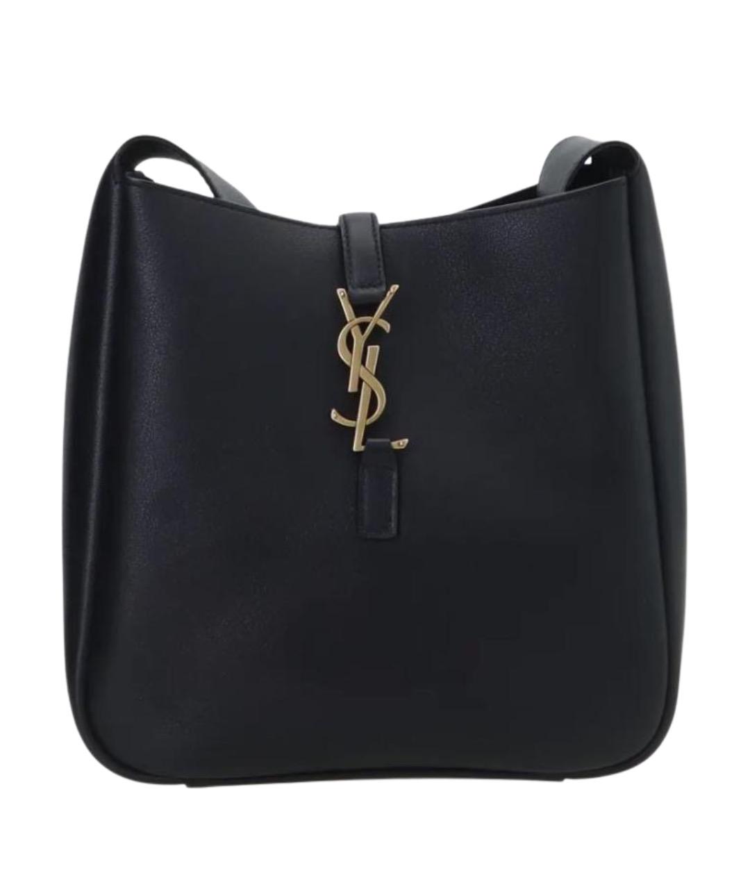 SAINT LAURENT Черная кожаная сумка через плечо, фото 1