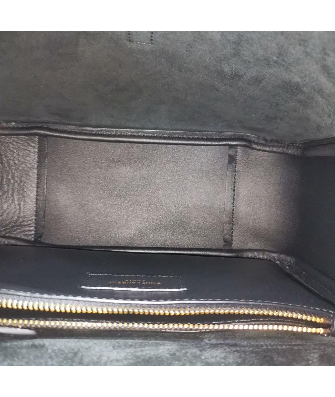 SAINT LAURENT Черная кожаная сумка через плечо, фото 6