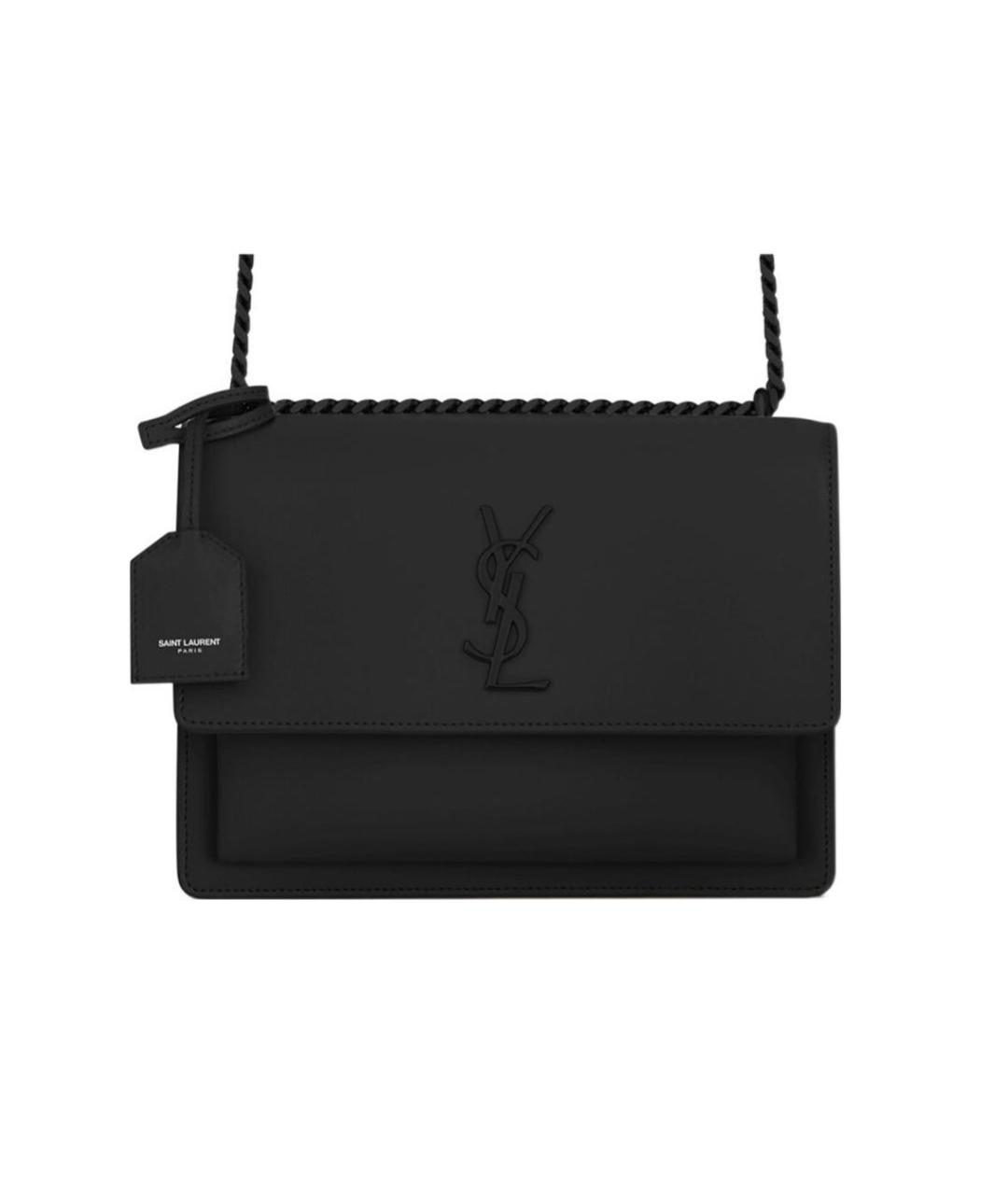SAINT LAURENT Черная кожаная сумка через плечо, фото 7