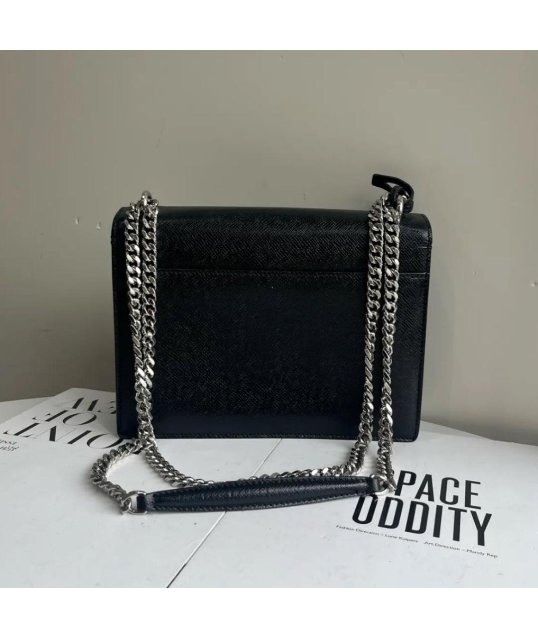 SAINT LAURENT Черная кожаная сумка через плечо, фото 3