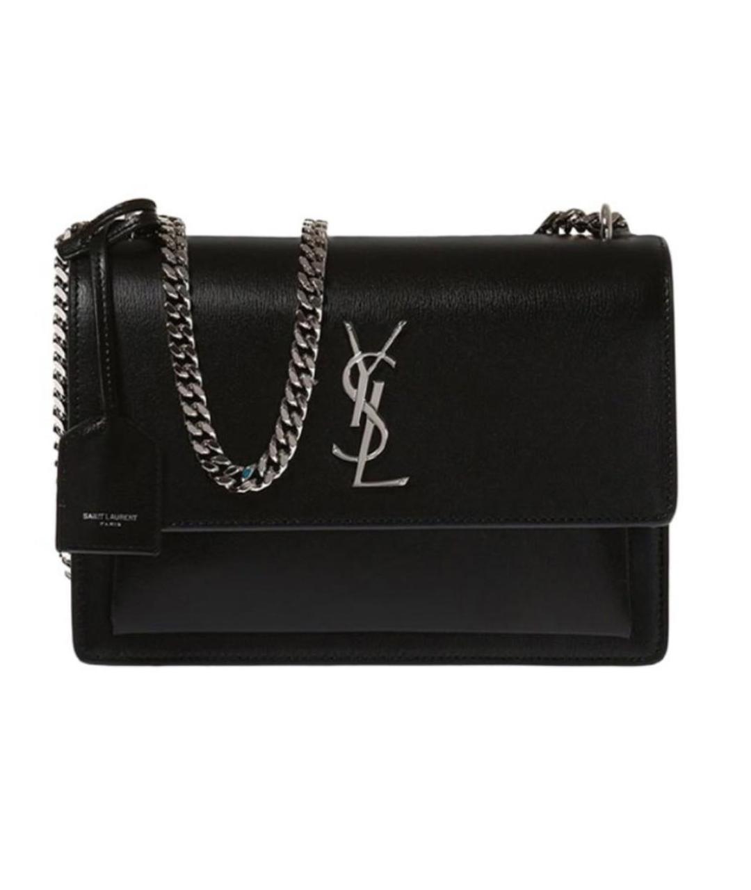SAINT LAURENT Черная кожаная сумка через плечо, фото 6
