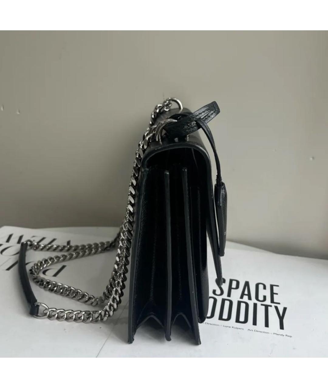 SAINT LAURENT Черная кожаная сумка через плечо, фото 5