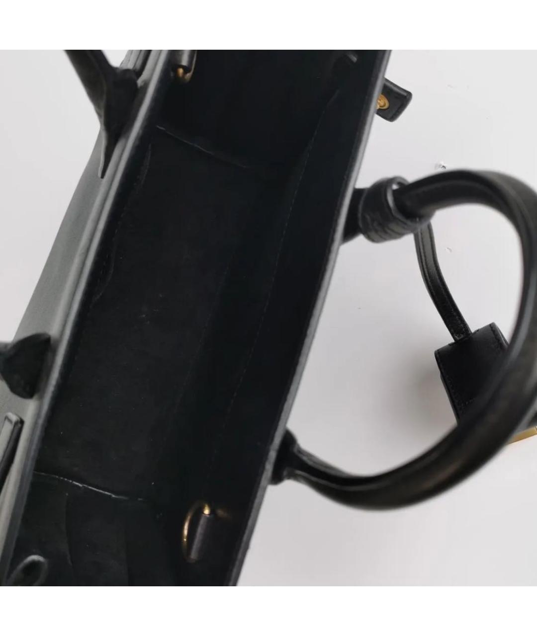 SAINT LAURENT Черная кожаная сумка через плечо, фото 4