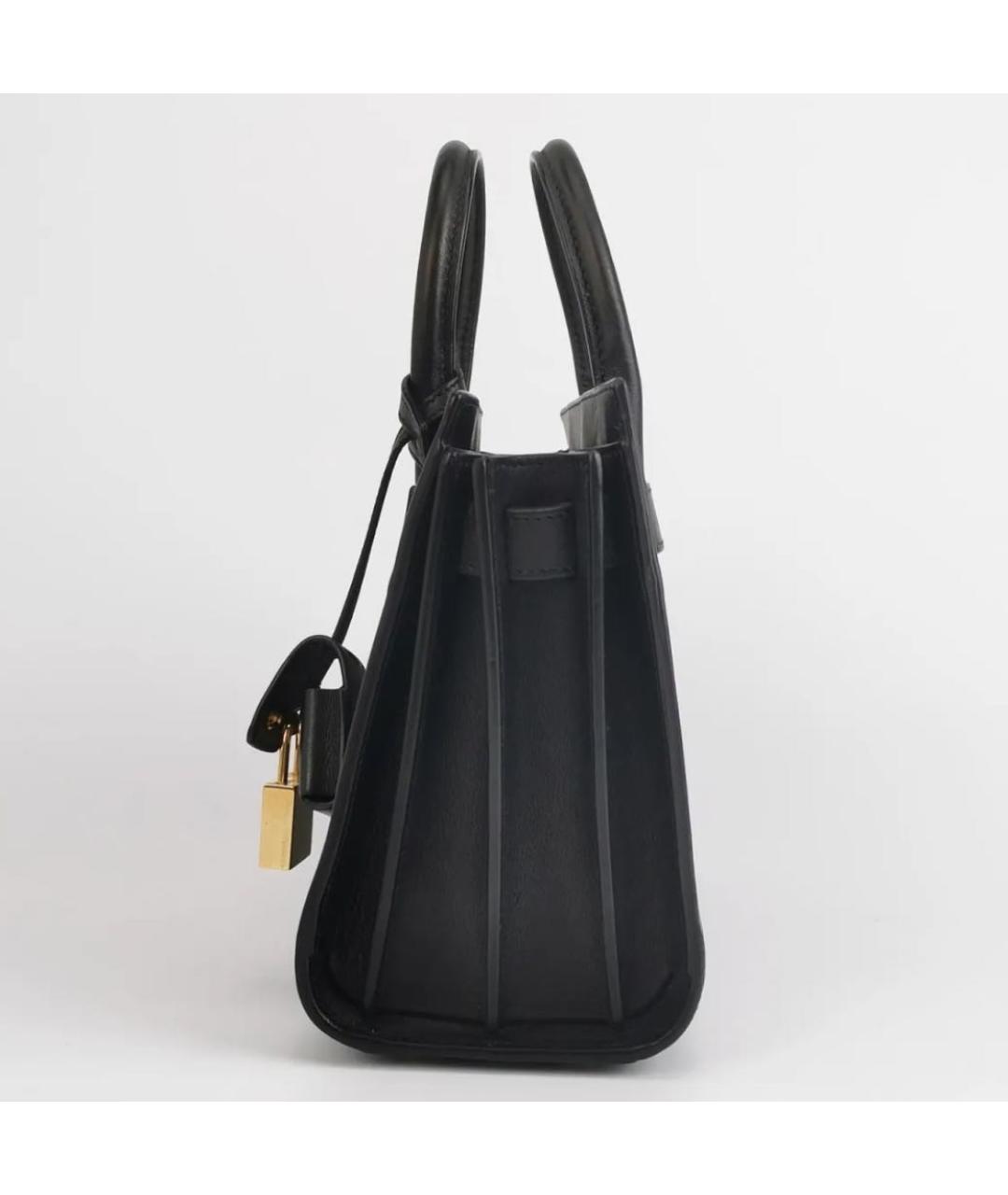 SAINT LAURENT Черная кожаная сумка через плечо, фото 2