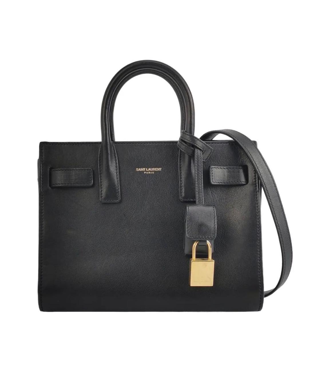SAINT LAURENT Черная кожаная сумка через плечо, фото 7