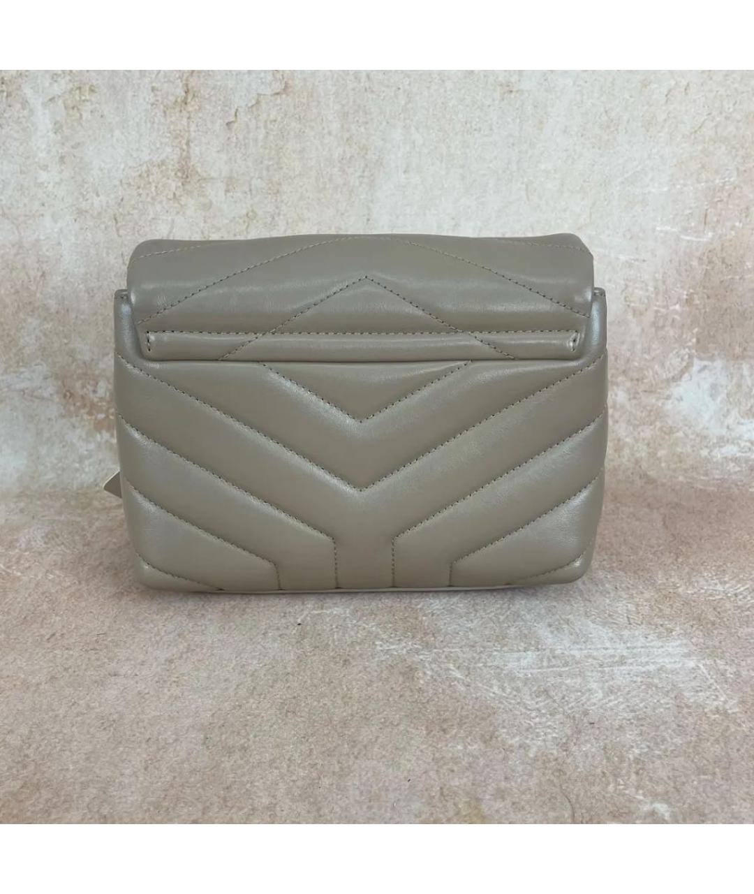 SAINT LAURENT Бежевая кожаная сумка через плечо, фото 2