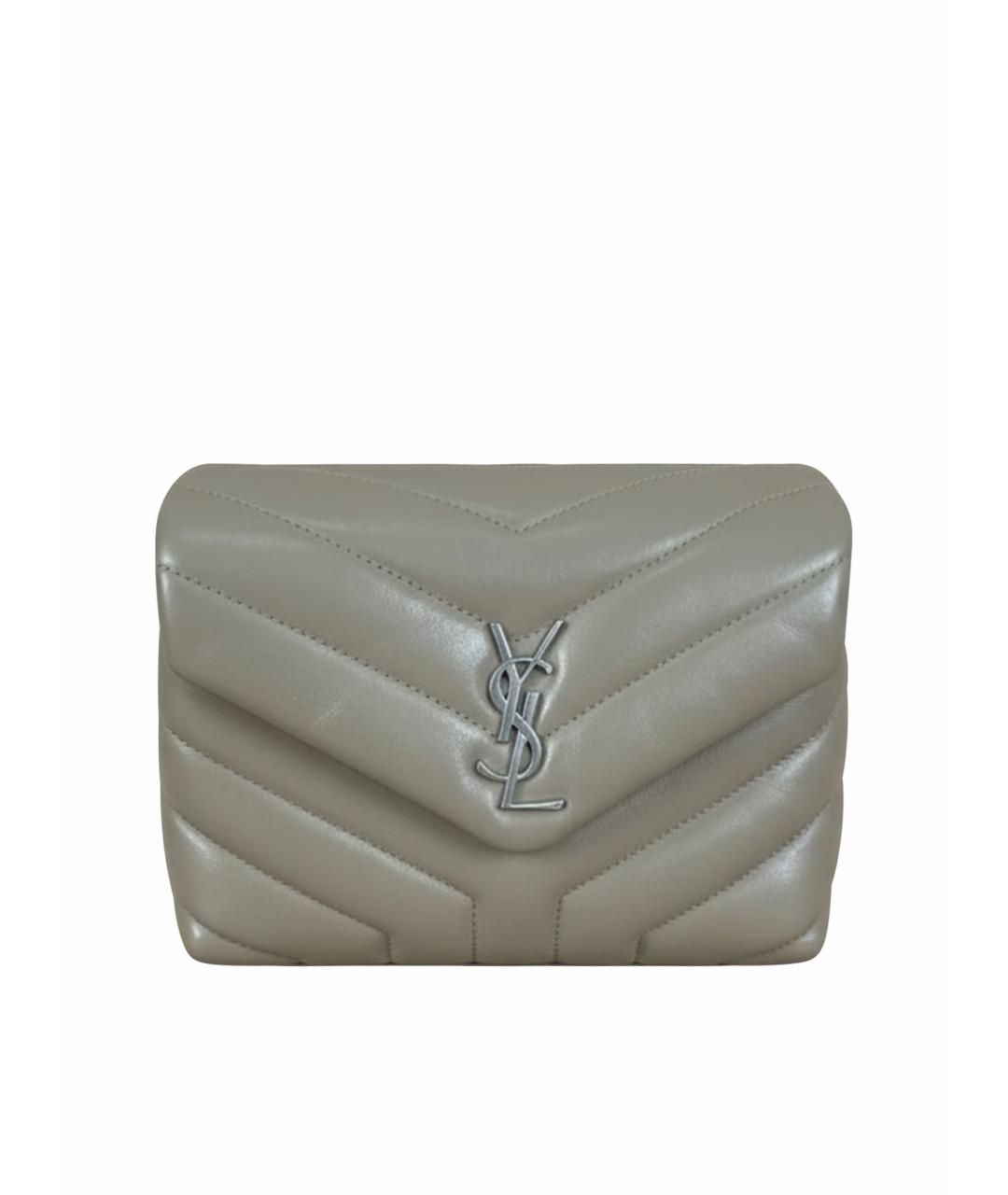 SAINT LAURENT Бежевая кожаная сумка через плечо, фото 1