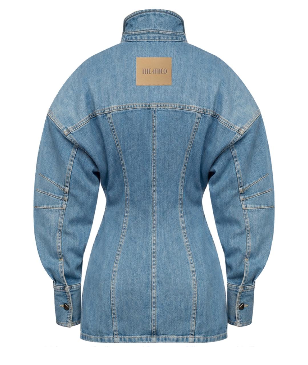 THE ATTICO Голубое хлопковое повседневное платье, фото 3