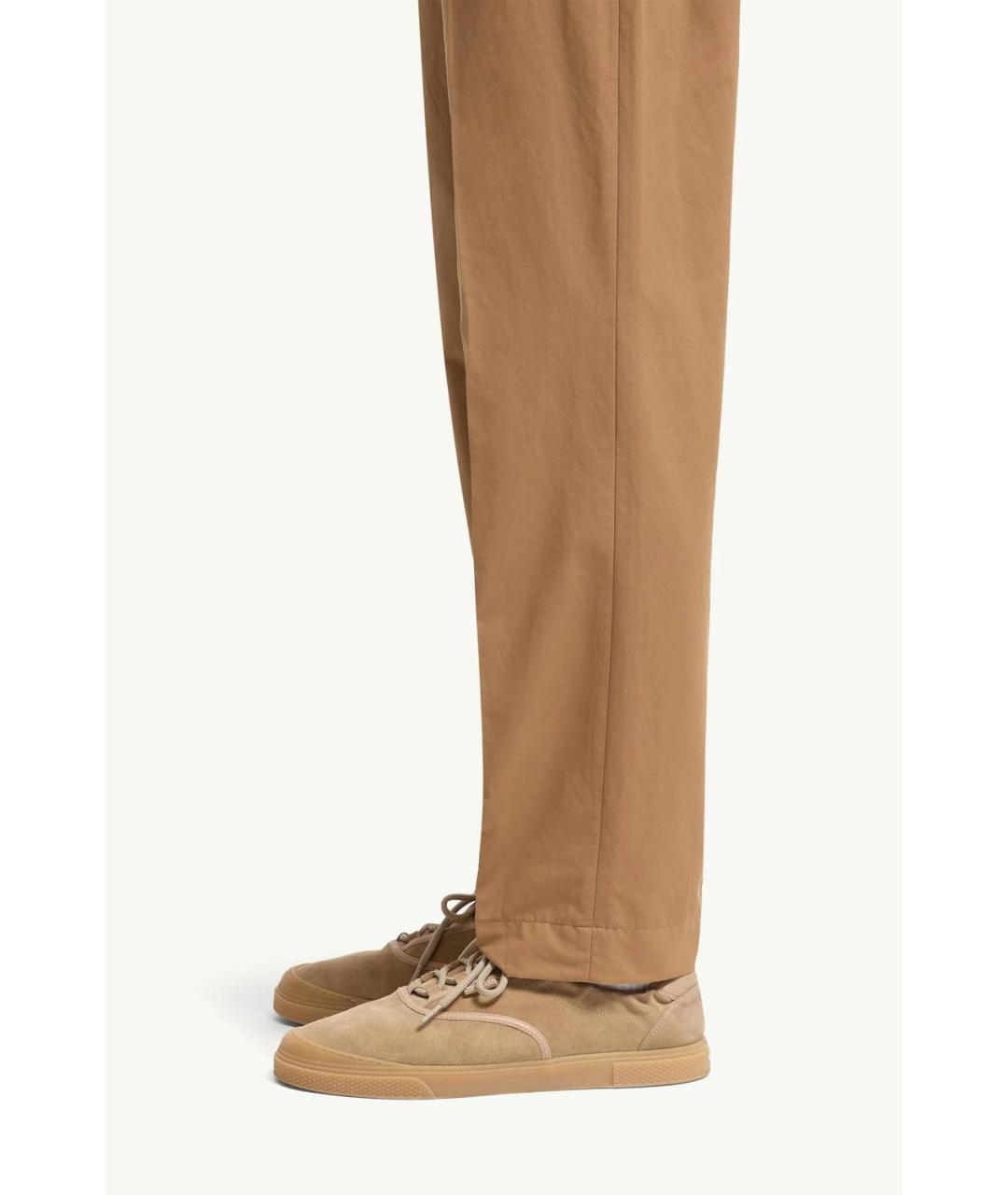 MONCLER Бежевые хлопковые повседневные брюки, фото 2