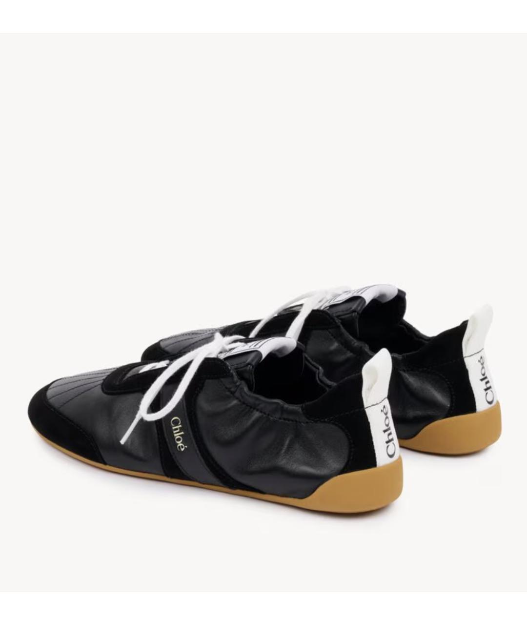 CHLOE Черные кожаные кроссовки, фото 5