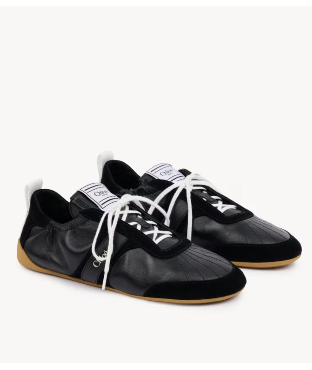 CHLOE Черные кожаные кроссовки, фото 2