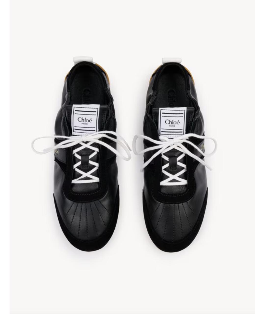 CHLOE Черные кожаные кроссовки, фото 3