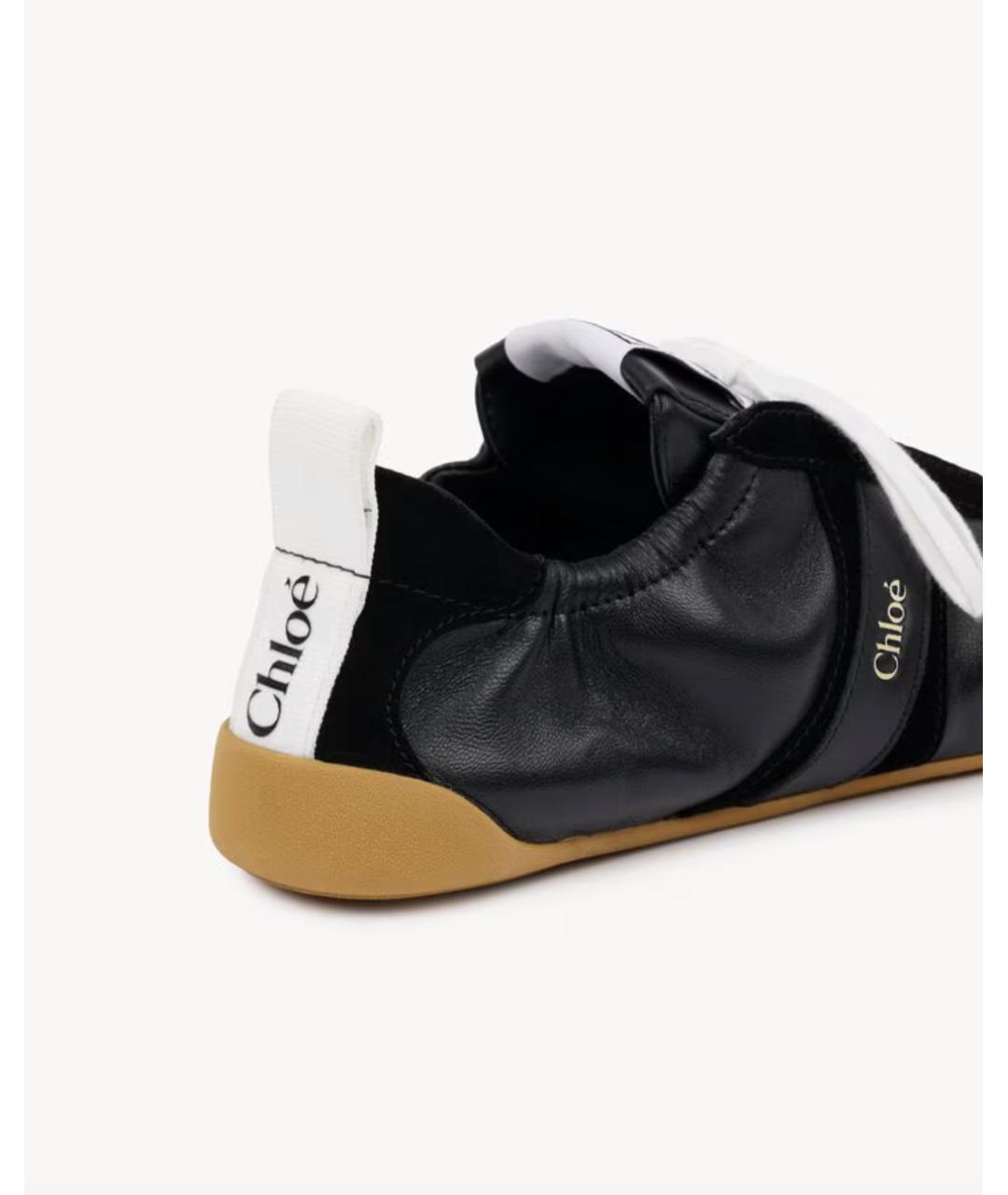 CHLOE Черные кожаные кроссовки, фото 4