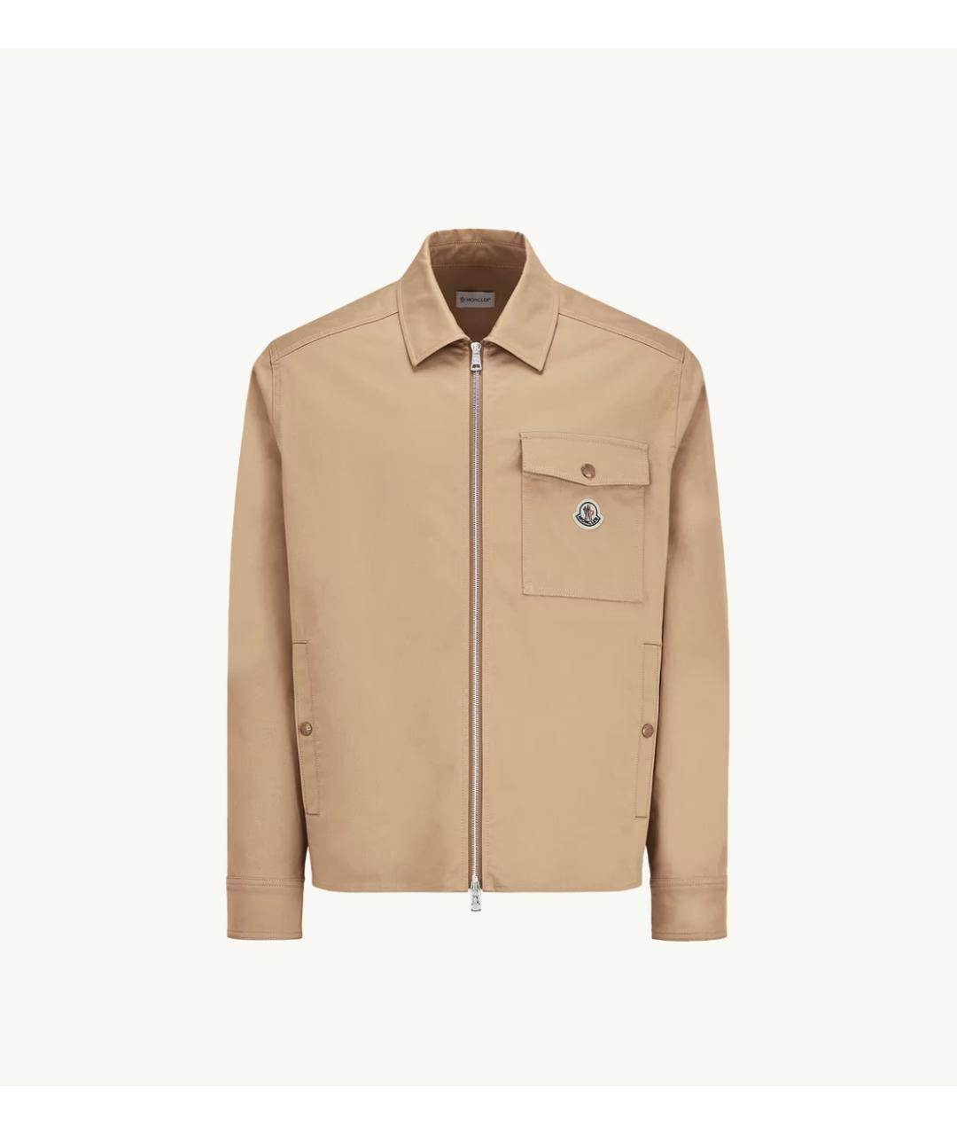 MONCLER Бежевая хлопковая куртка, фото 6