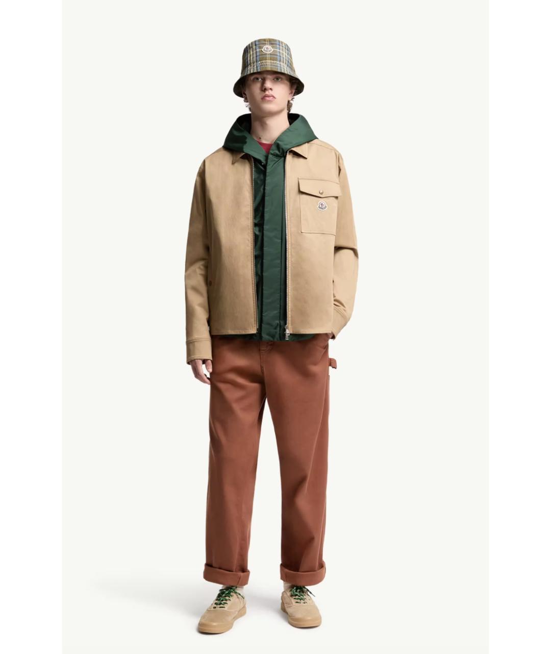 MONCLER Бежевая хлопковая куртка, фото 2