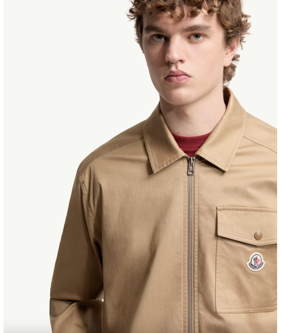 MONCLER Бежевая хлопковая куртка, фото 5