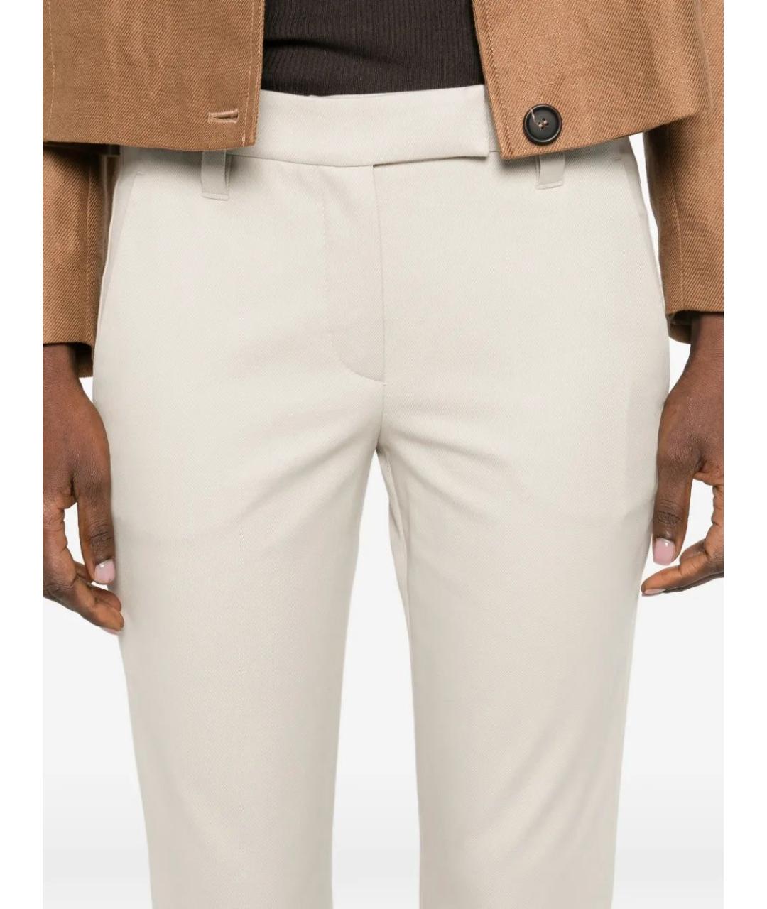 BRUNELLO CUCINELLI Бежевые хлопко-эластановые брюки узкие, фото 5