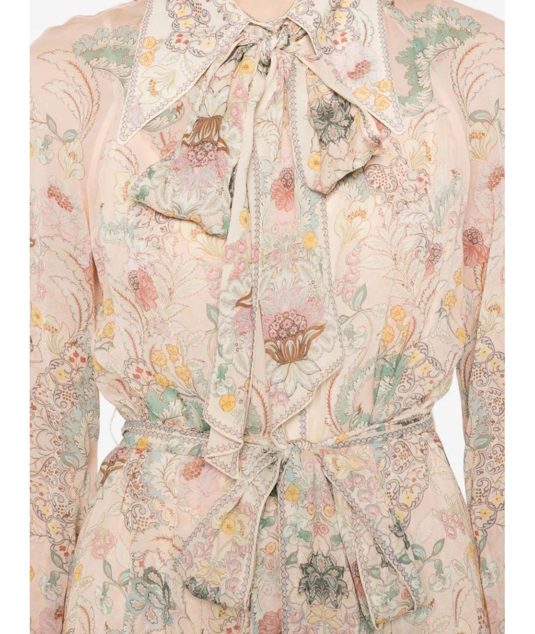 ZIMMERMANN Бежевое вискозное повседневное платье, фото 5