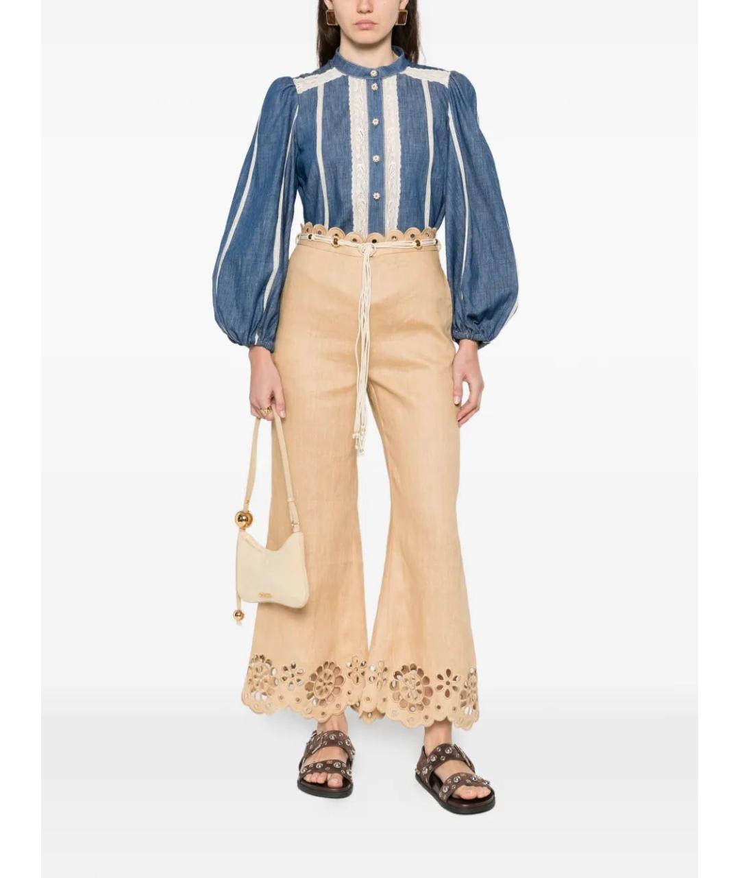 ZIMMERMANN Синяя хлопковая блузы, фото 2