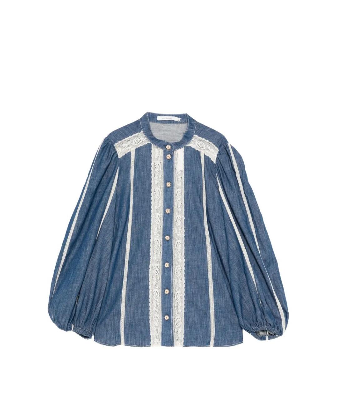 ZIMMERMANN Синяя хлопковая блузы, фото 1