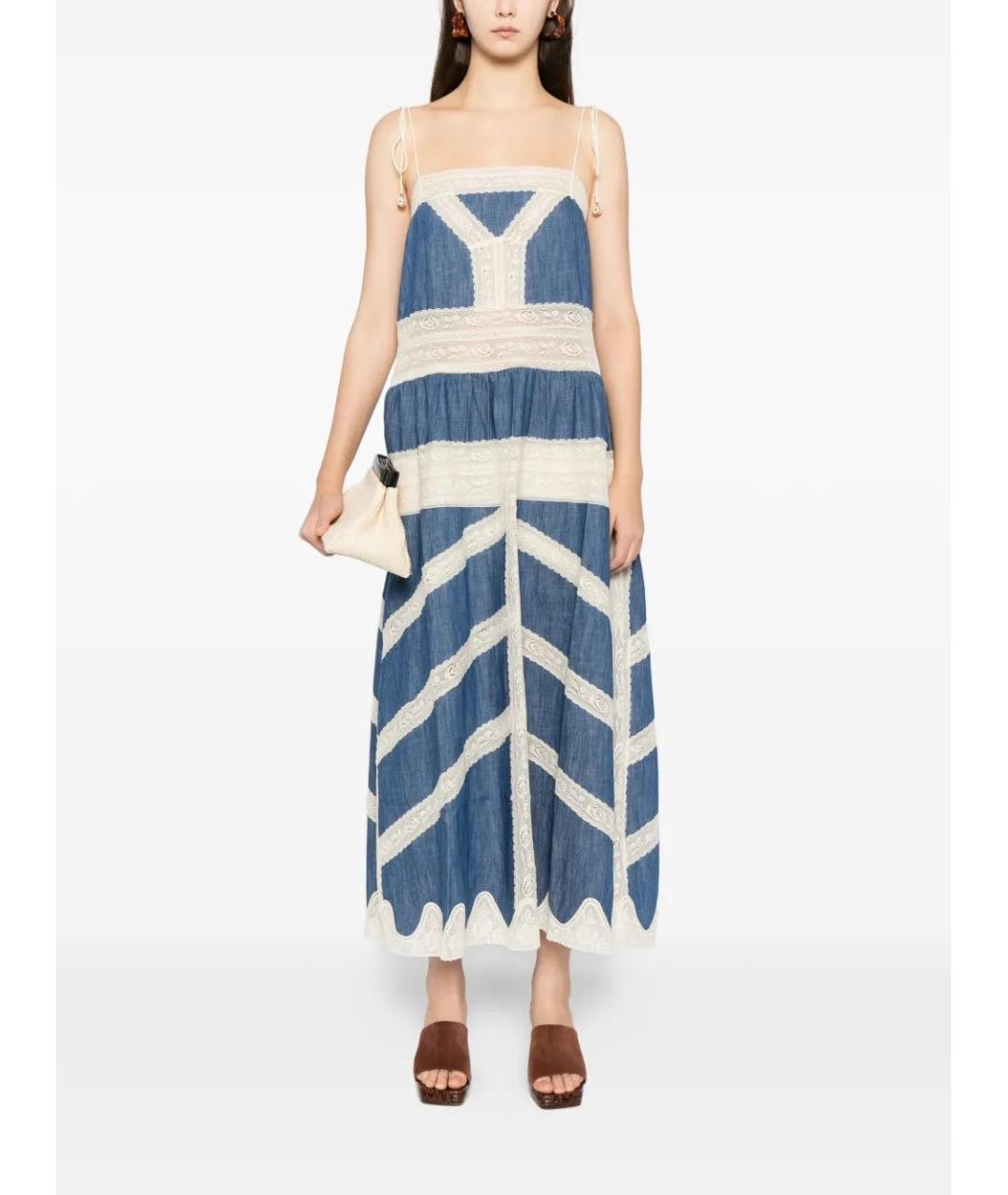 ZIMMERMANN Синее хлопковое повседневное платье, фото 2