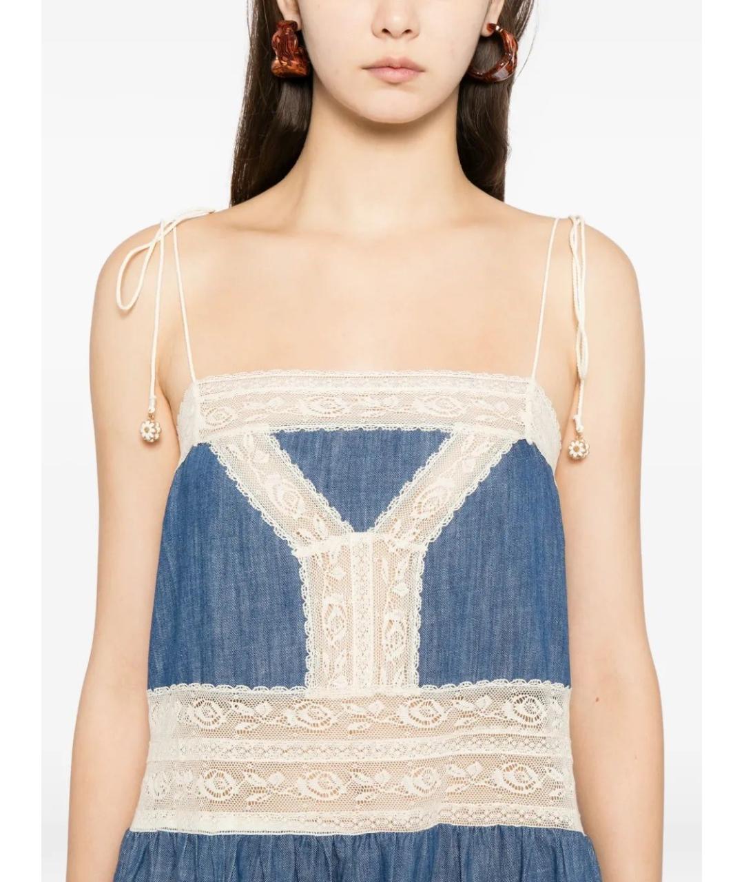 ZIMMERMANN Синее хлопковое повседневное платье, фото 5