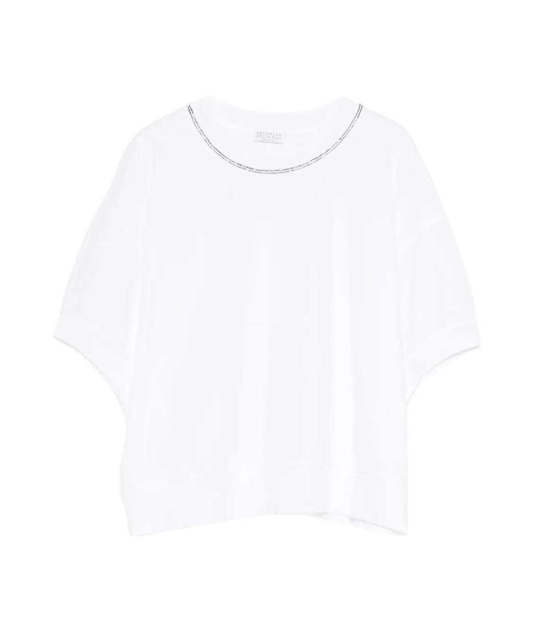 BRUNELLO CUCINELLI Белый хлопковый джемпер / свитер, фото 1