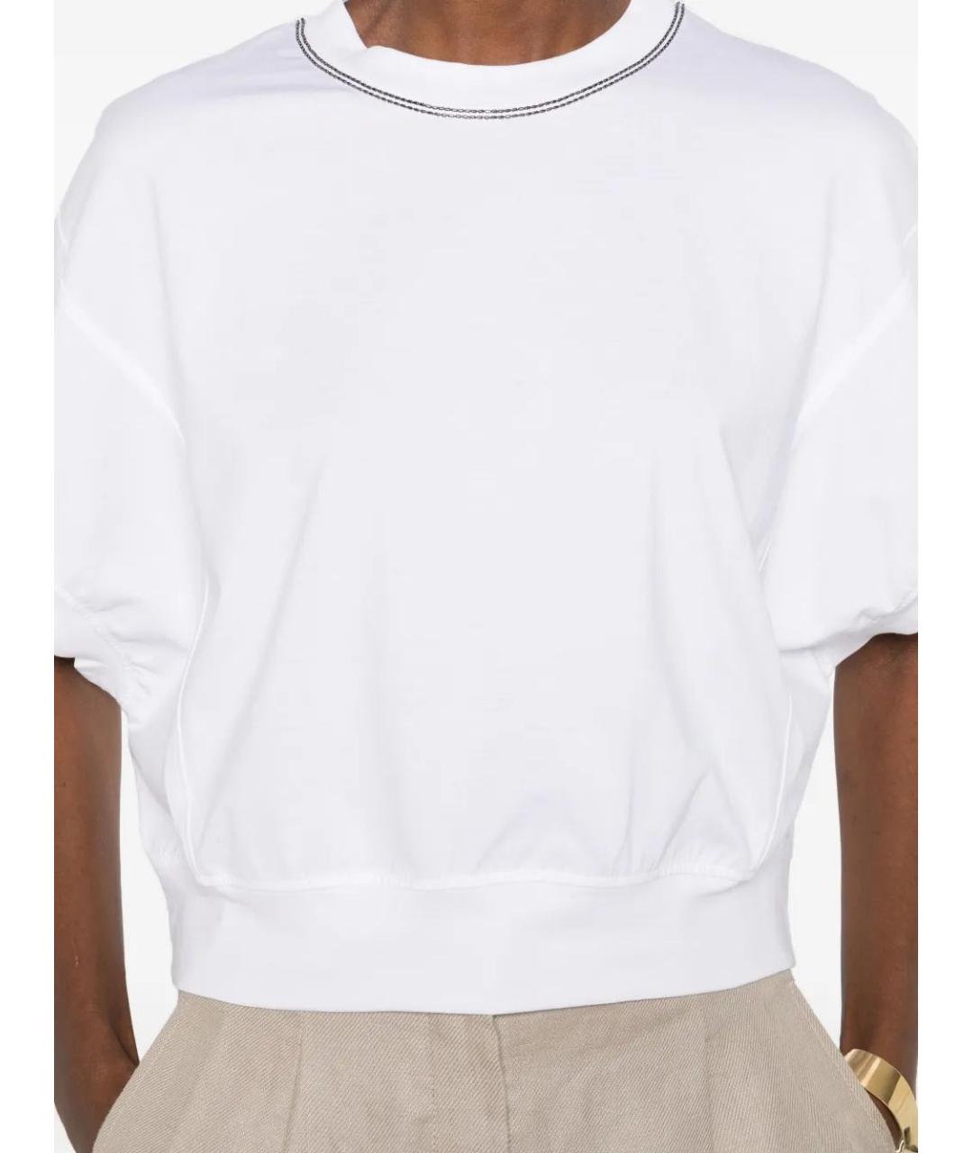 BRUNELLO CUCINELLI Белый хлопковый джемпер / свитер, фото 5