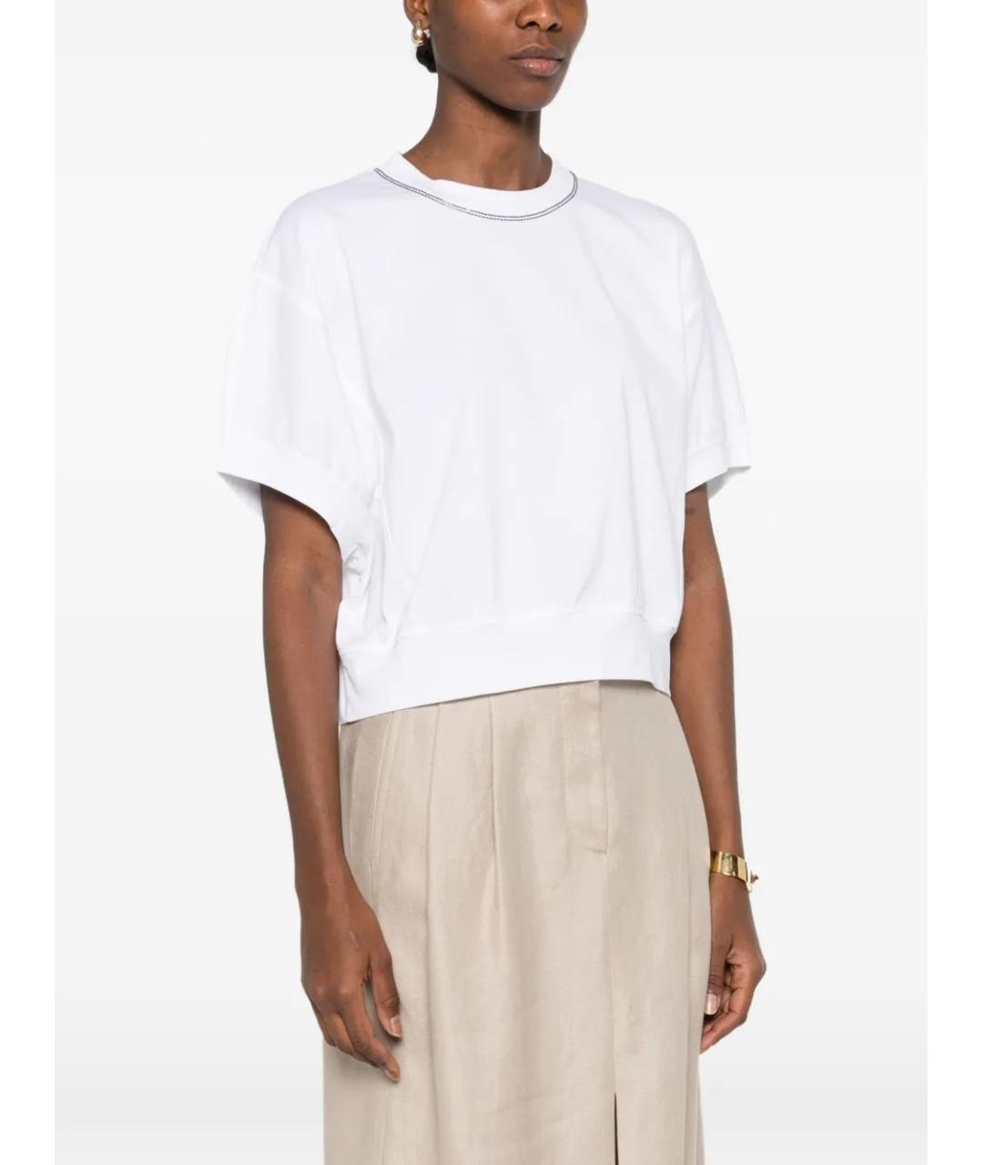 BRUNELLO CUCINELLI Белый хлопковый джемпер / свитер, фото 3