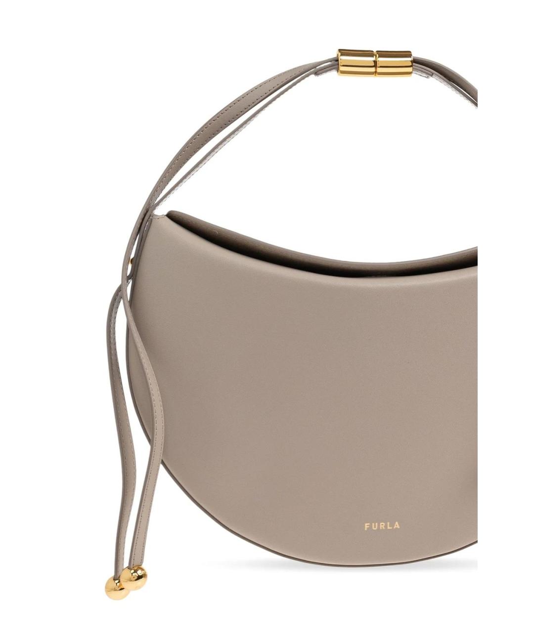 FURLA Серая кожаная сумка через плечо, фото 5