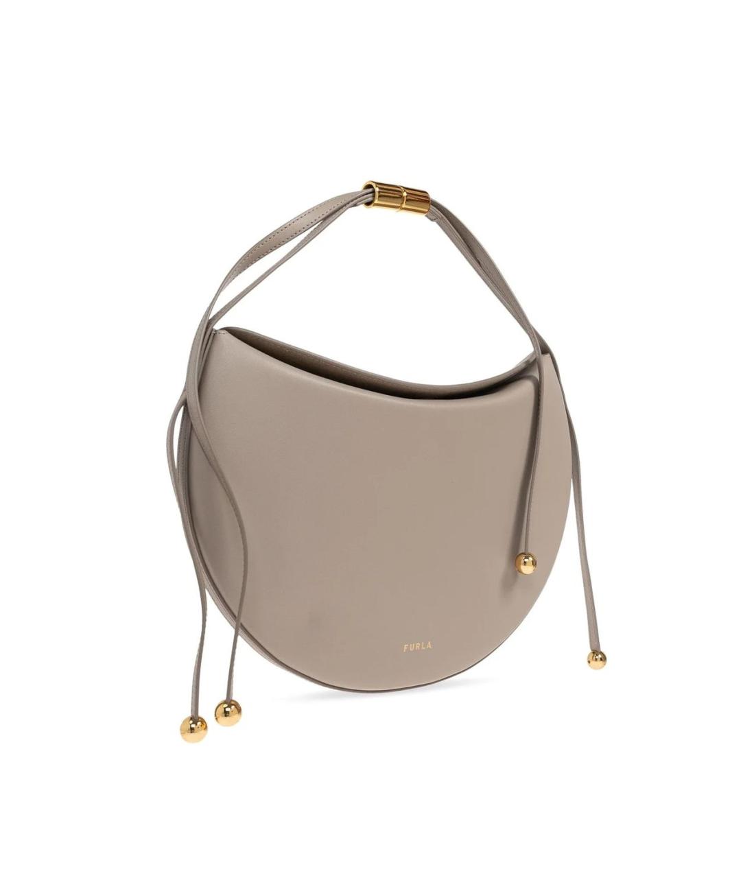 FURLA Серая кожаная сумка через плечо, фото 3