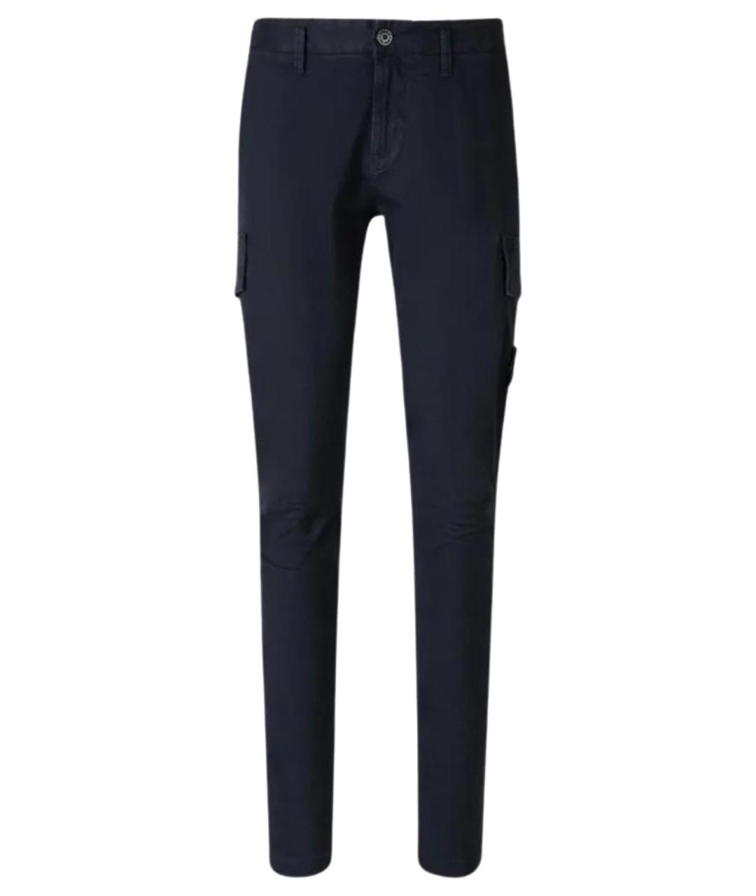 STONE ISLAND Темно-синие хлопковые повседневные брюки, фото 1