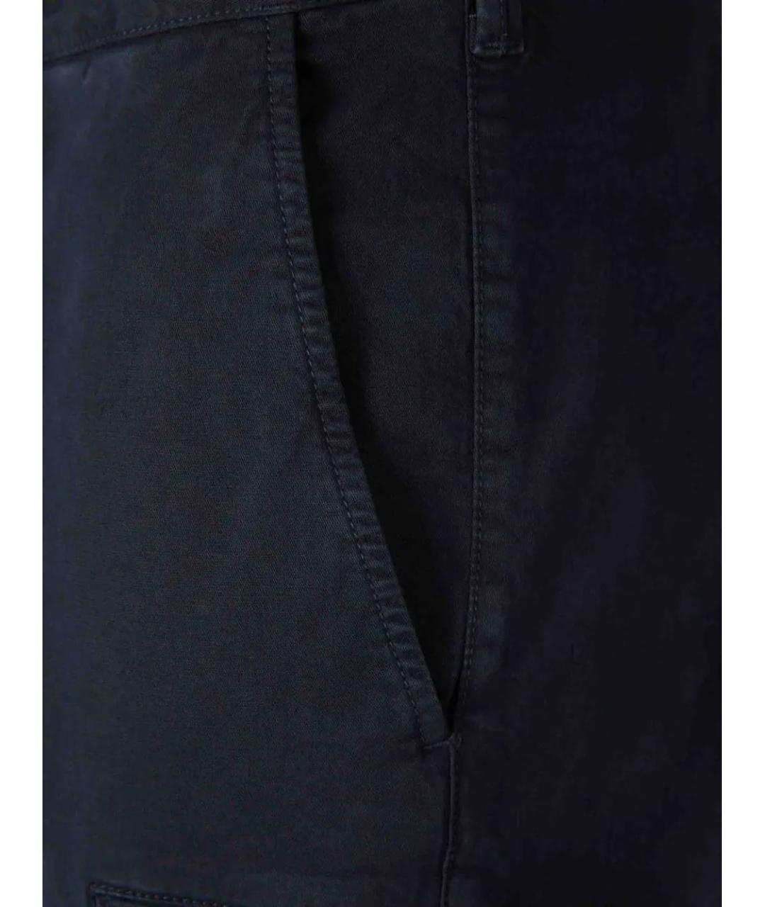 STONE ISLAND Темно-синие хлопковые повседневные брюки, фото 4