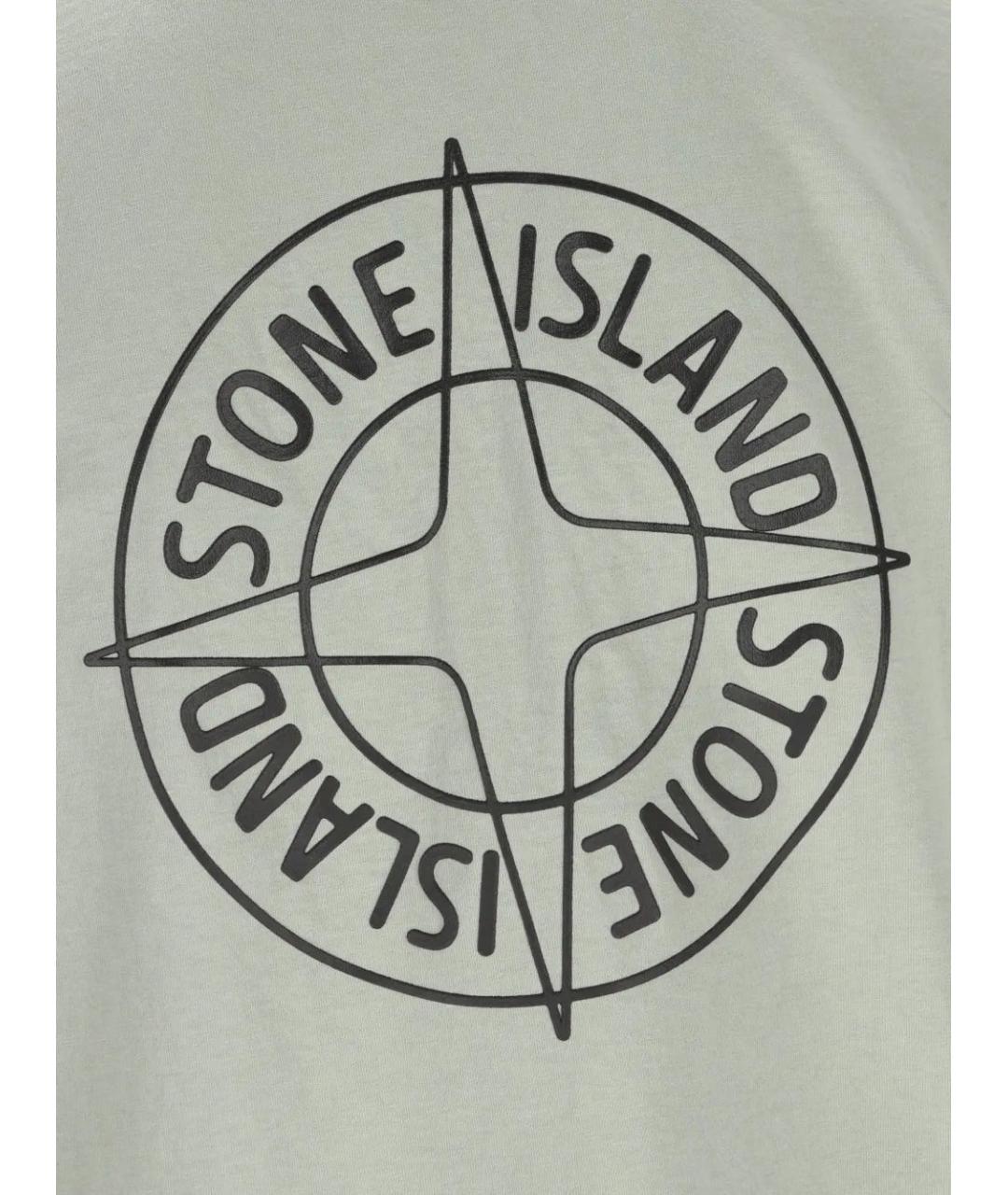 STONE ISLAND Серая хлопковая футболка, фото 3