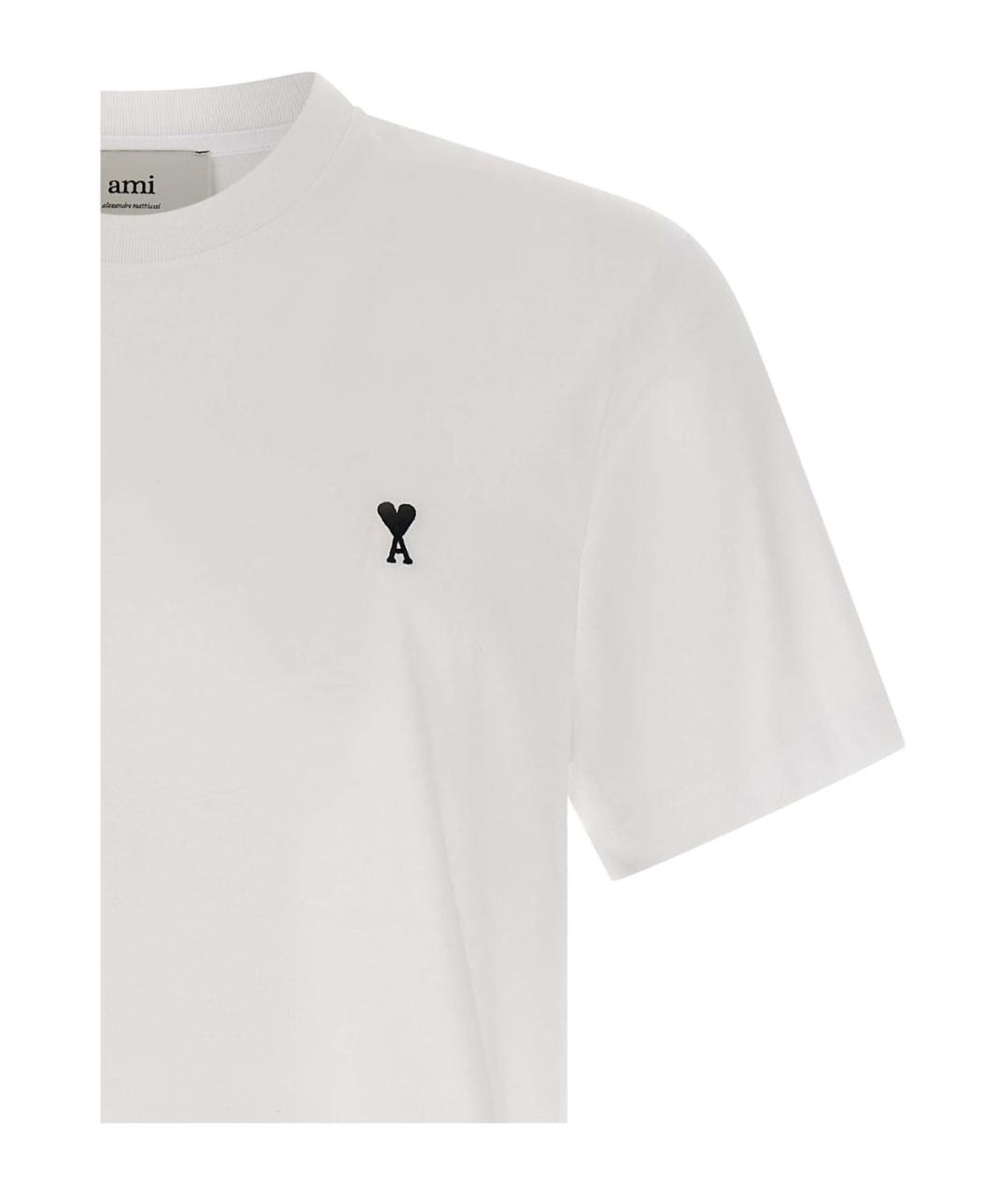 Ami Paris Белая хлопковая футболка, фото 3