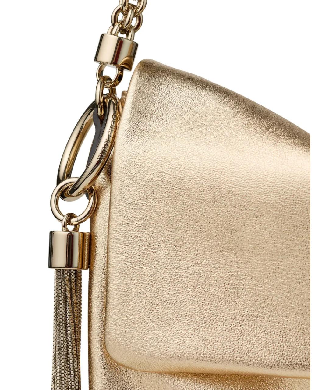 JIMMY CHOO Золотая кожаная сумка через плечо, фото 4