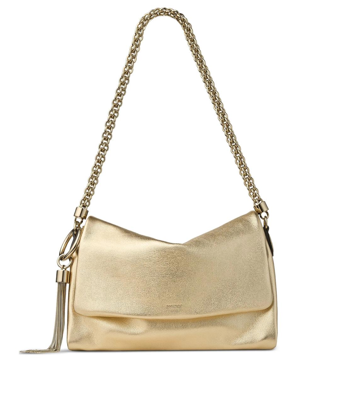 JIMMY CHOO Золотая кожаная сумка через плечо, фото 1