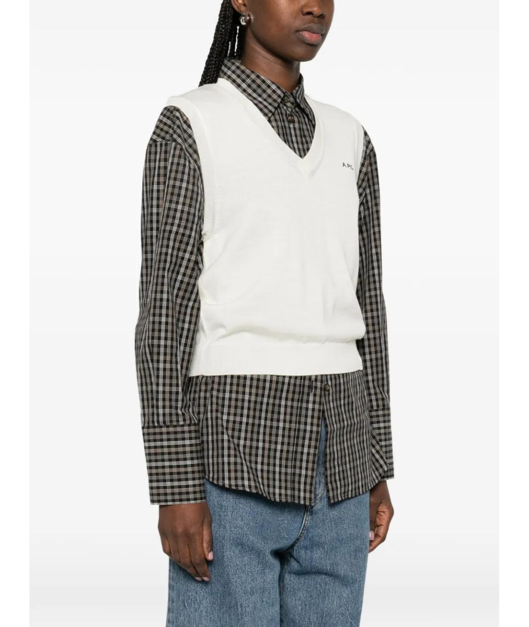 A.P.C. Белая шерстяная жилетка, фото 3