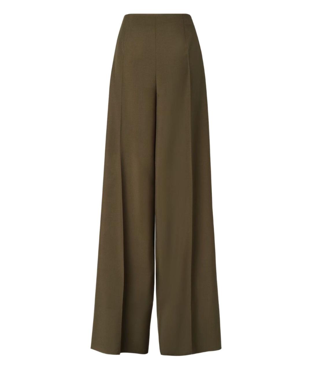 FENDI Зеленые шерстяные прямые брюки, фото 3