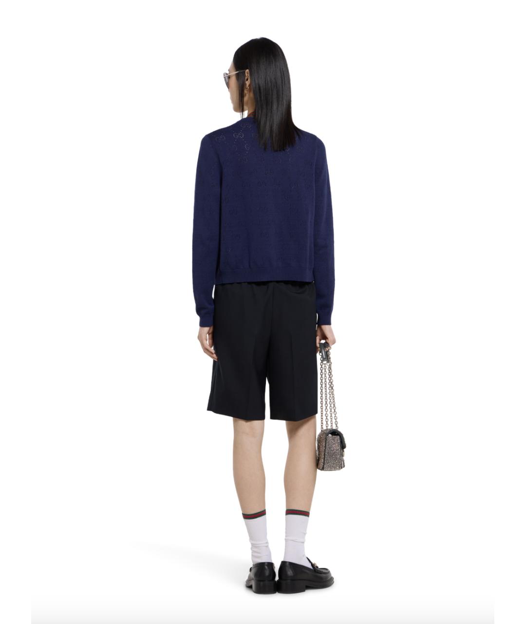 GUCCI Темно-синие шерстяные шорты, фото 2