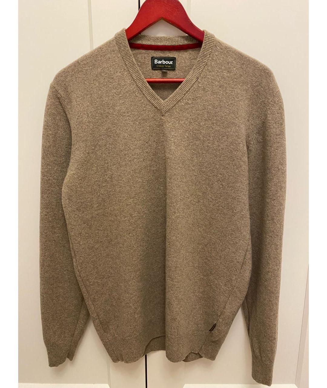 BARBOUR Бежевый шерстяной джемпер / свитер, фото 8