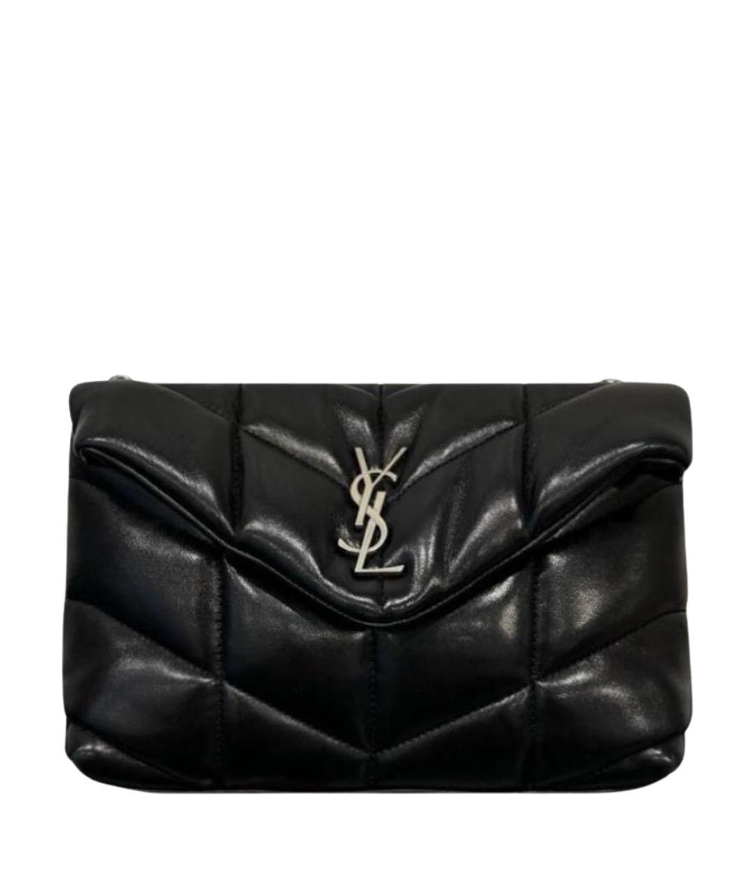 SAINT LAURENT Черная кожаная сумка через плечо, фото 1