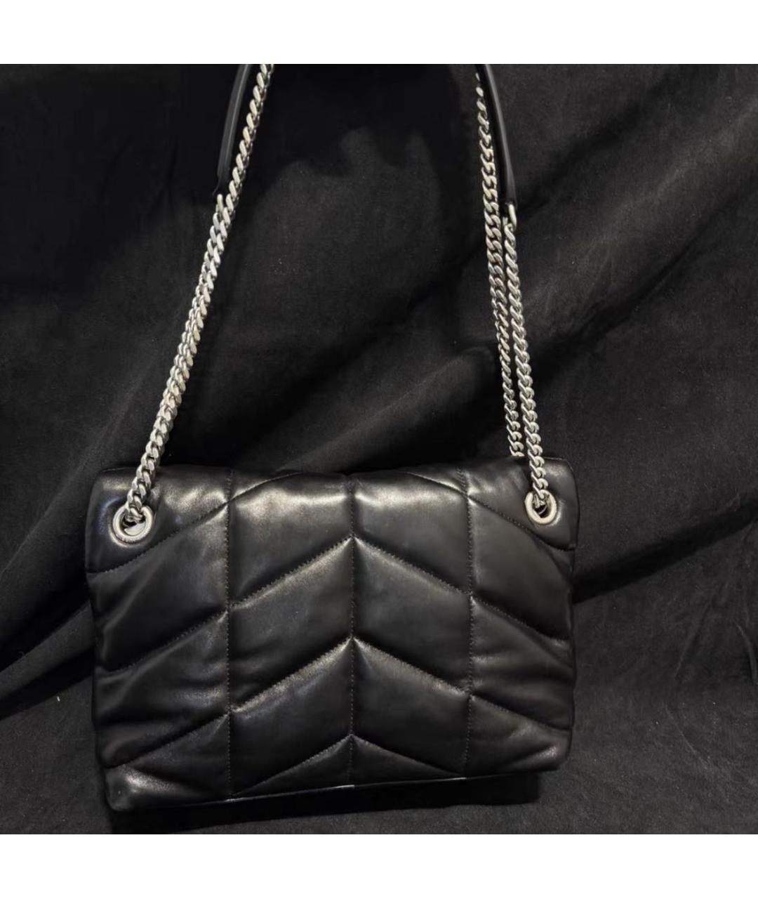 SAINT LAURENT Черная кожаная сумка через плечо, фото 5