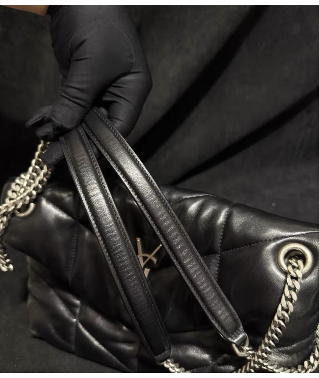 SAINT LAURENT Черная кожаная сумка через плечо, фото 3