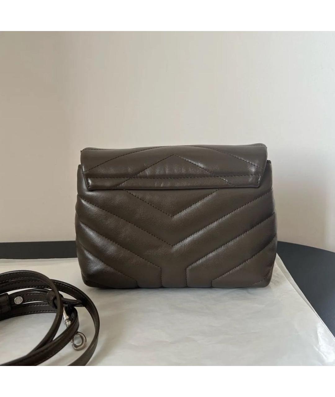 SAINT LAURENT Коричневая кожаная сумка через плечо, фото 3