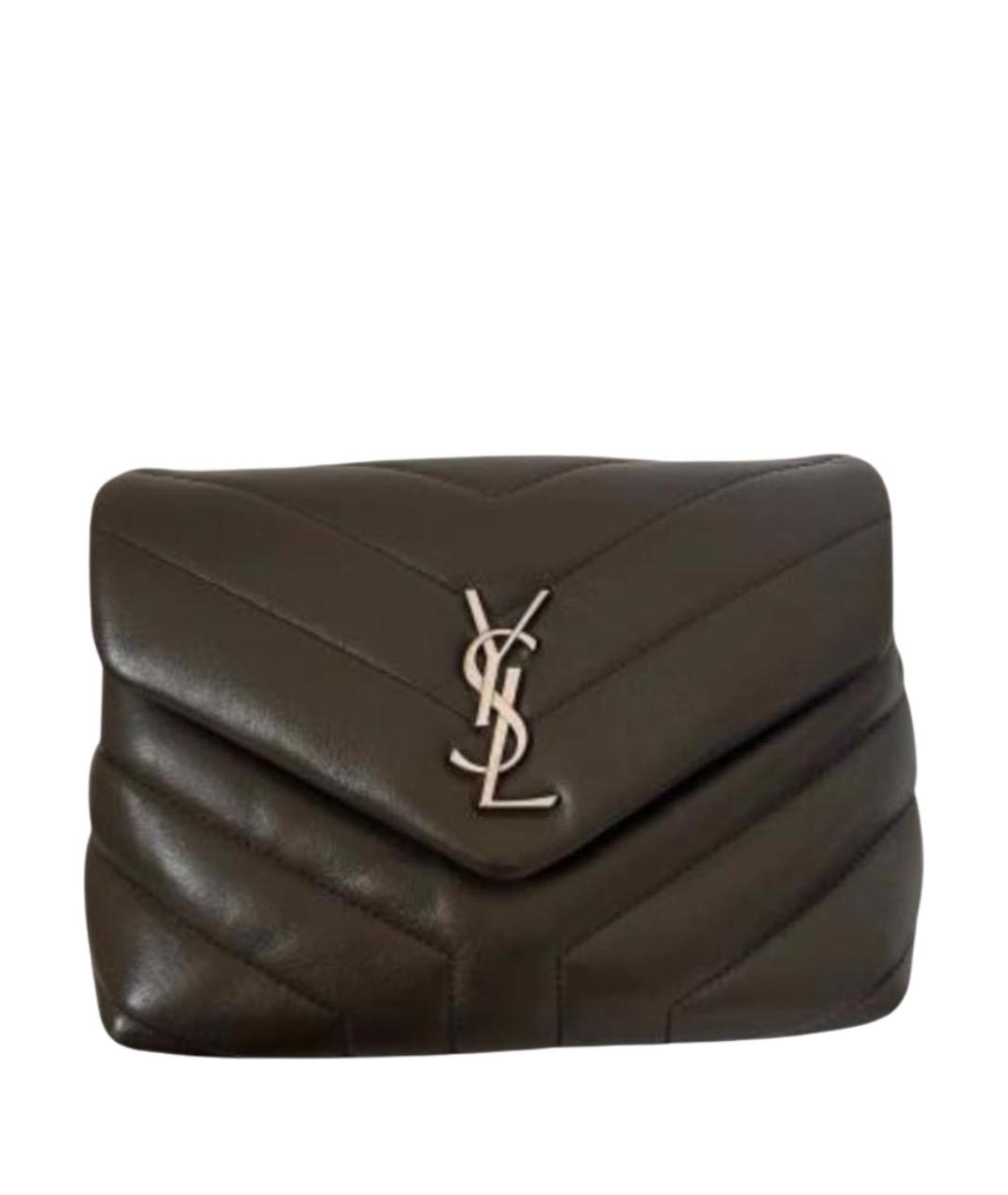 SAINT LAURENT Коричневая кожаная сумка через плечо, фото 1